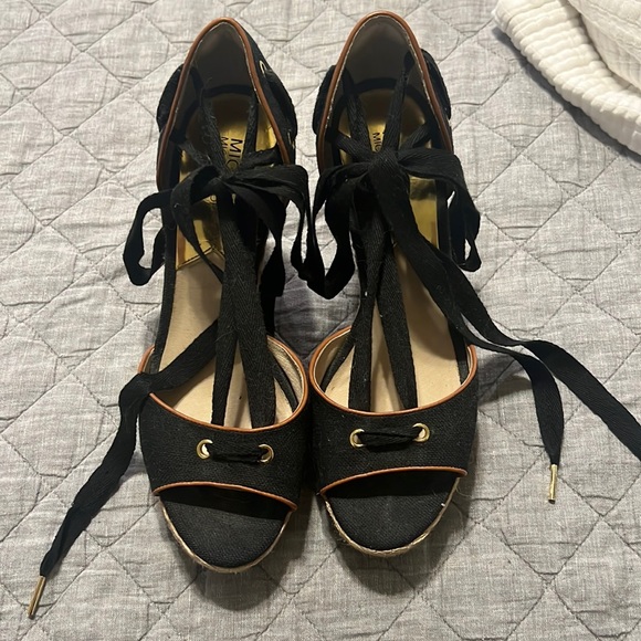 MICHAEL Michael Kors Tie-Up Cork Wedges - Picture 1 of 7